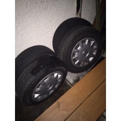 Set of 4stud Vauxhall Astra corsa etc wheels & tyres