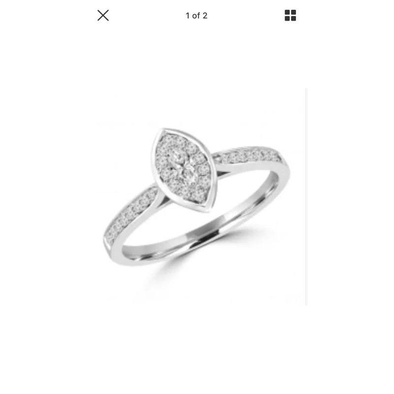 White gold marquise engagement ring
