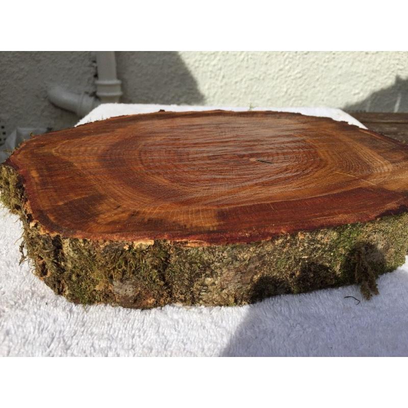 Log centrepieces for wedding tables