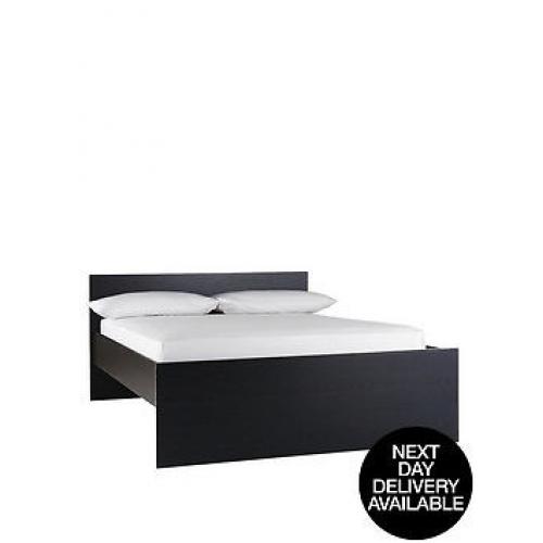 NEW Neo Black Wood King Size Bed Base Only - Not Leather, Fabric, Metal