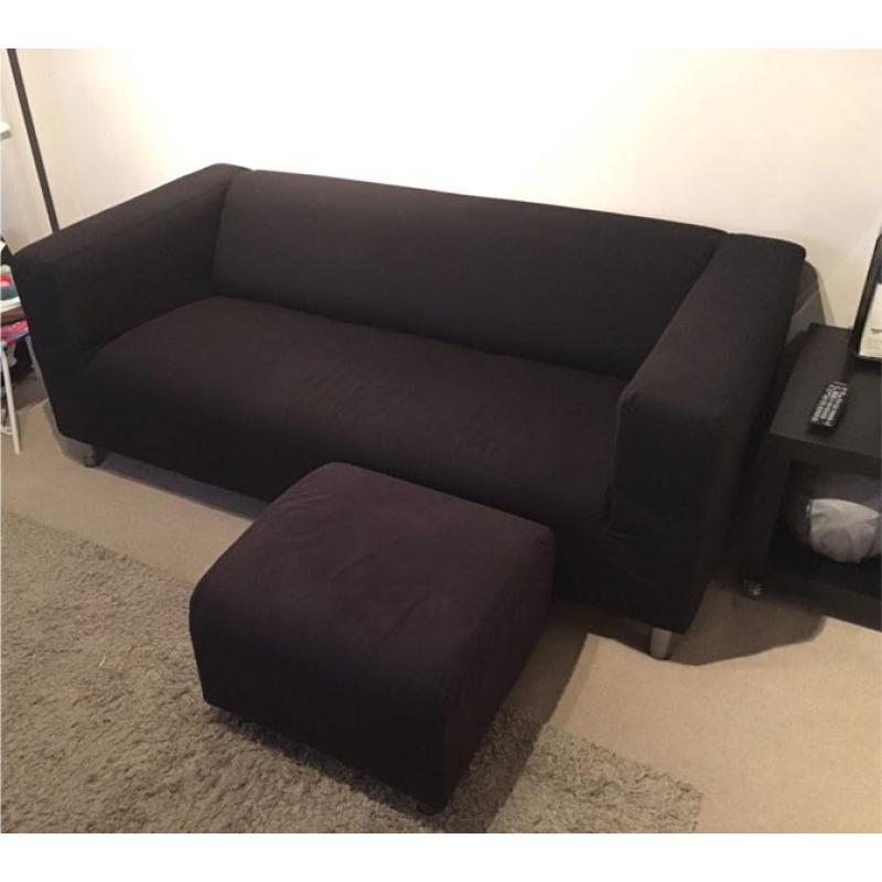 IKEA sofa and matching footstool
