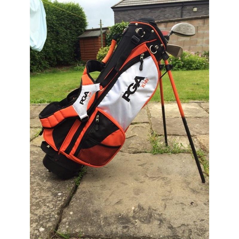 Junior golf clubs and bag