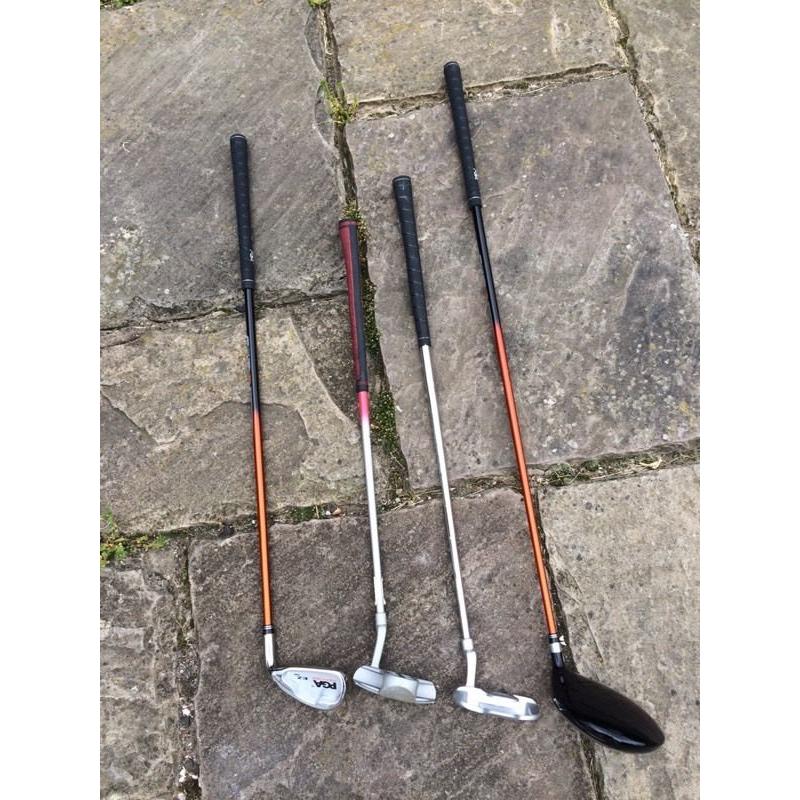 Junior golf clubs and bag