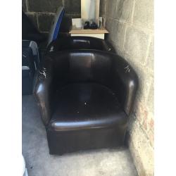 2 x tub chairs and footstool