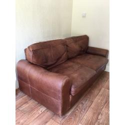 2 choc leather sofa
