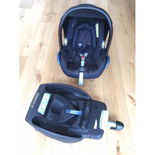 Maxi-Cosi Cabriofix Infant Car Seat and Easyfix Base, including Diono Easy View Mirror