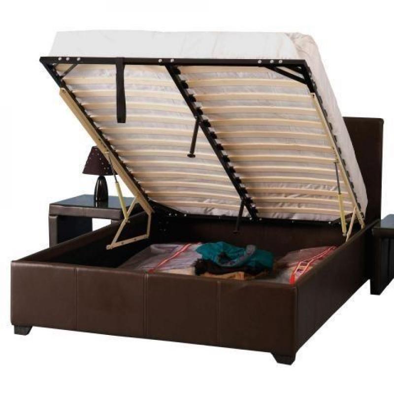Storage Bed Top quality BRANDNEW flat pack BLACK/BROWN /Mattress option Day of Choice Delivery