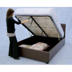 Storage Bed Top quality BRANDNEW flat pack BLACK/BROWN /Mattress option Day of Choice Delivery