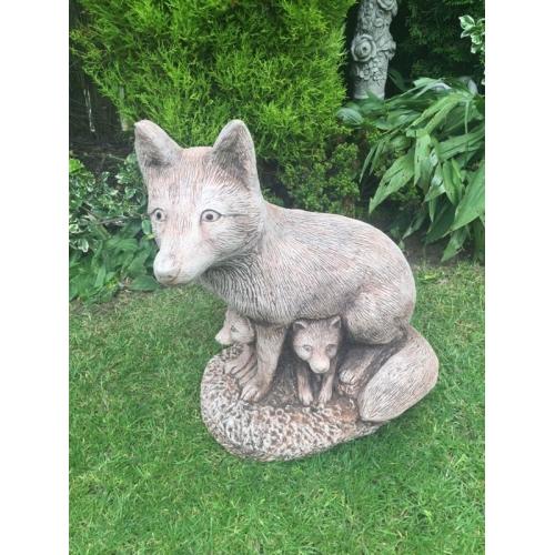 Stone Fox garden ornament great detail
