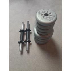 York Vinyl Dumbbell Set (2 x Dumbbells, 4 x 2.5kg plates, 4 x 1.25kg plates)