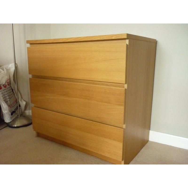 Ikea 3 Drawer Chest light Wood