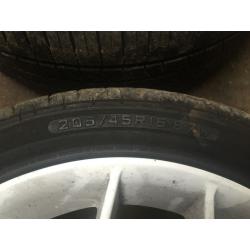 honda civic 4x100 16" enkei alloys with tyres white ek4 vti ej9 eg mx5