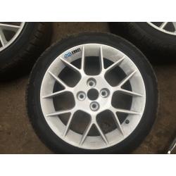 honda civic 4x100 16" enkei alloys with tyres white ek4 vti ej9 eg mx5