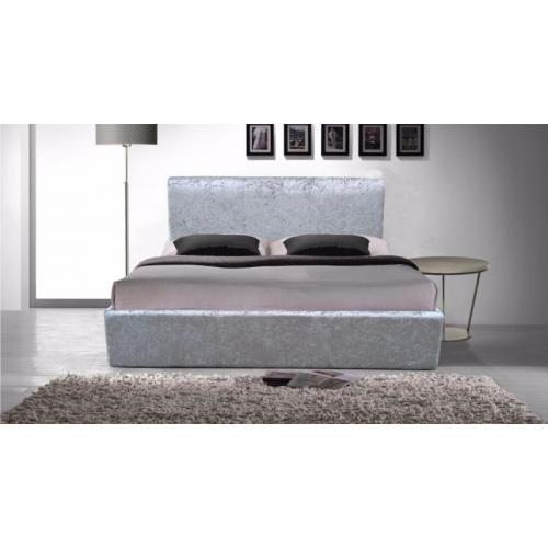 Beautiful silver crushed velvet frame with mattress