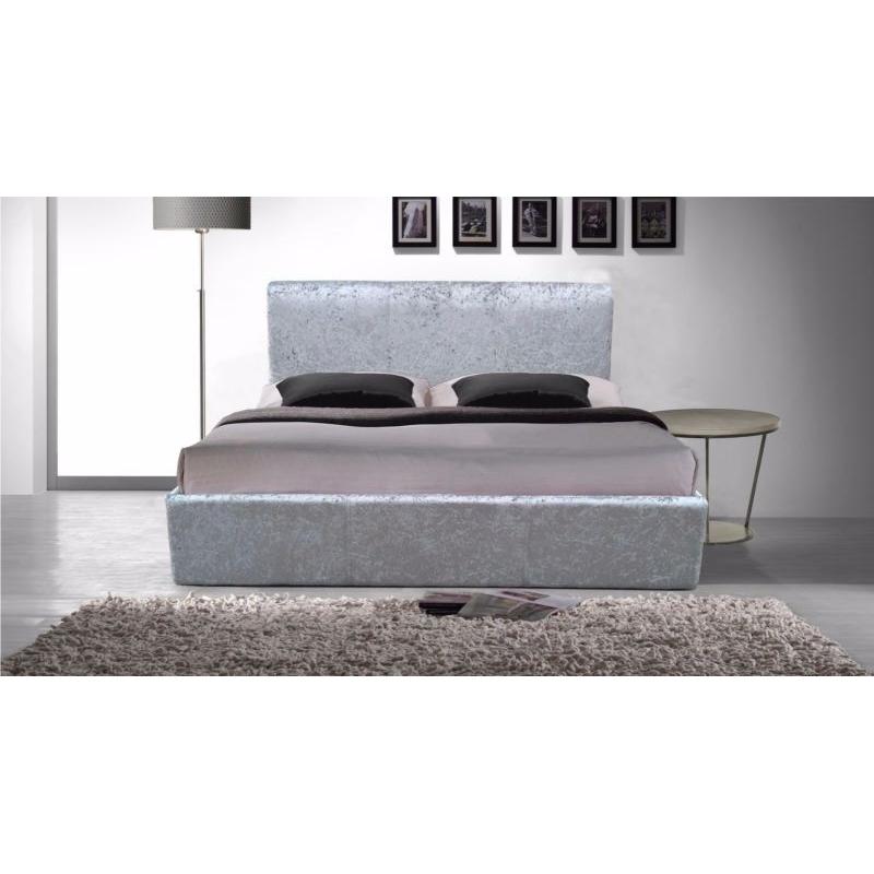 Beautiful silver crushed velvet frame with mattress