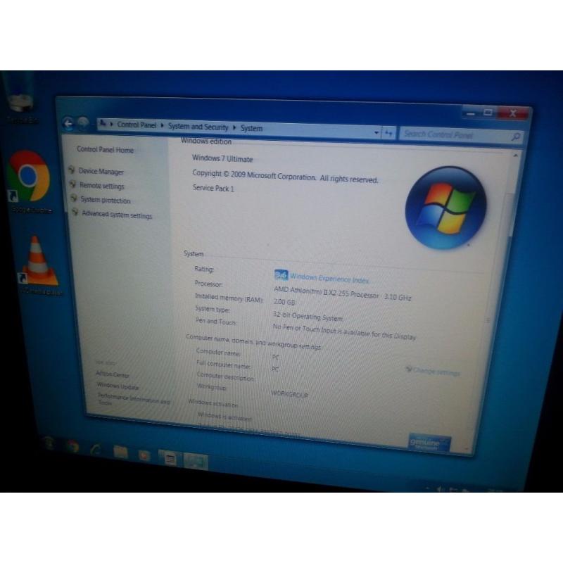 Complete PC computer system - 3.10GHz, 500GB, 2GB, 17" TV / Monitor, Keyboard, Mouse