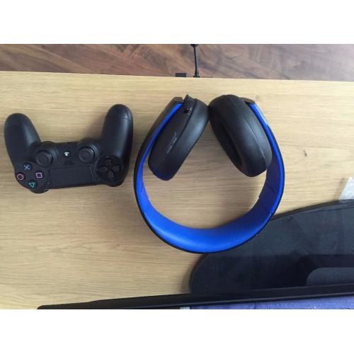 PS4 1TB console, controller, wireless headset and games for sale