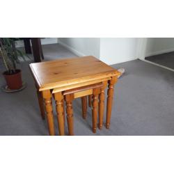 SET OF 3 WOOD CAFFE TABLES