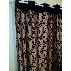 2 pairs of silk and black veletet curtains from dunelm mill 66x72 inches cost 60 pounds each
