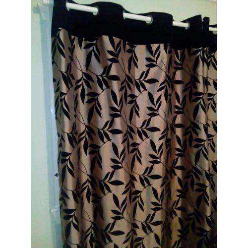 2 pairs of silk and black veletet curtains from dunelm mill 66x72 inches cost 60 pounds each