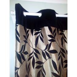 2 pairs of silk and black veletet curtains from dunelm mill 66x72 inches cost 60 pounds each