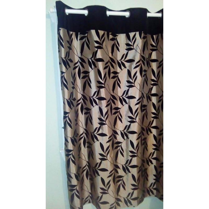 2 pairs of silk and black veletet curtains from dunelm mill 66x72 inches cost 60 pounds each