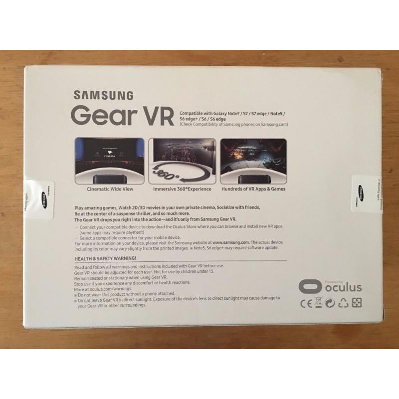 Brand New Samsung Galaxy Gear VR Black 2016 SM-R323 Compatible with Note 7 S6/S6 Edge, S7/S7 Edge