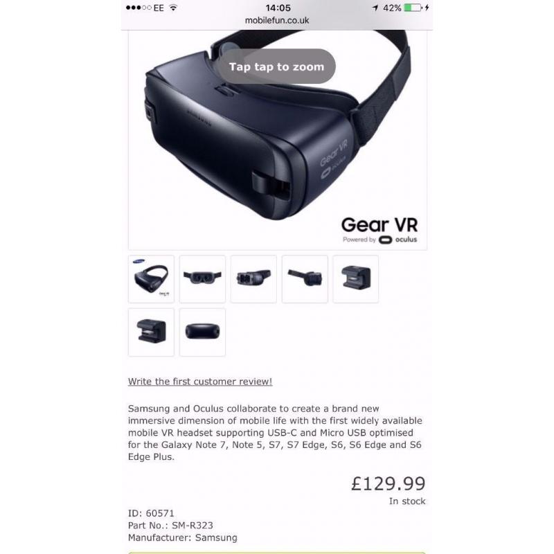 Brand New Samsung Galaxy Gear VR Black 2016 SM-R323 Compatible with Note 7 S6/S6 Edge, S7/S7 Edge