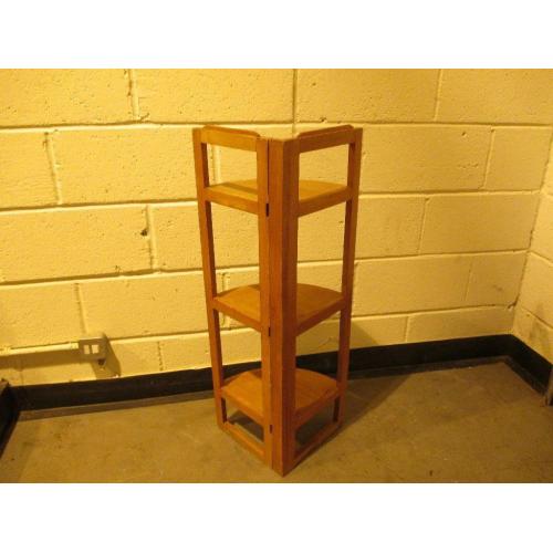 SOLID WOODEN FOLDING DISPLAY UNIT SHELVING UNIT BOOKCASE SUITABLE FOR CORNER FREE DELIVERY