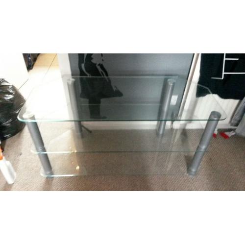 Glass corner tv unit