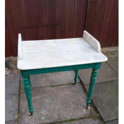 Washstand marble top wooden base