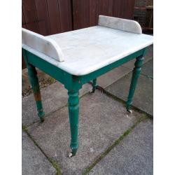 Washstand marble top wooden base