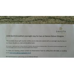 Voucher - Dakota Deluxe Glasgow Luxury Hotel