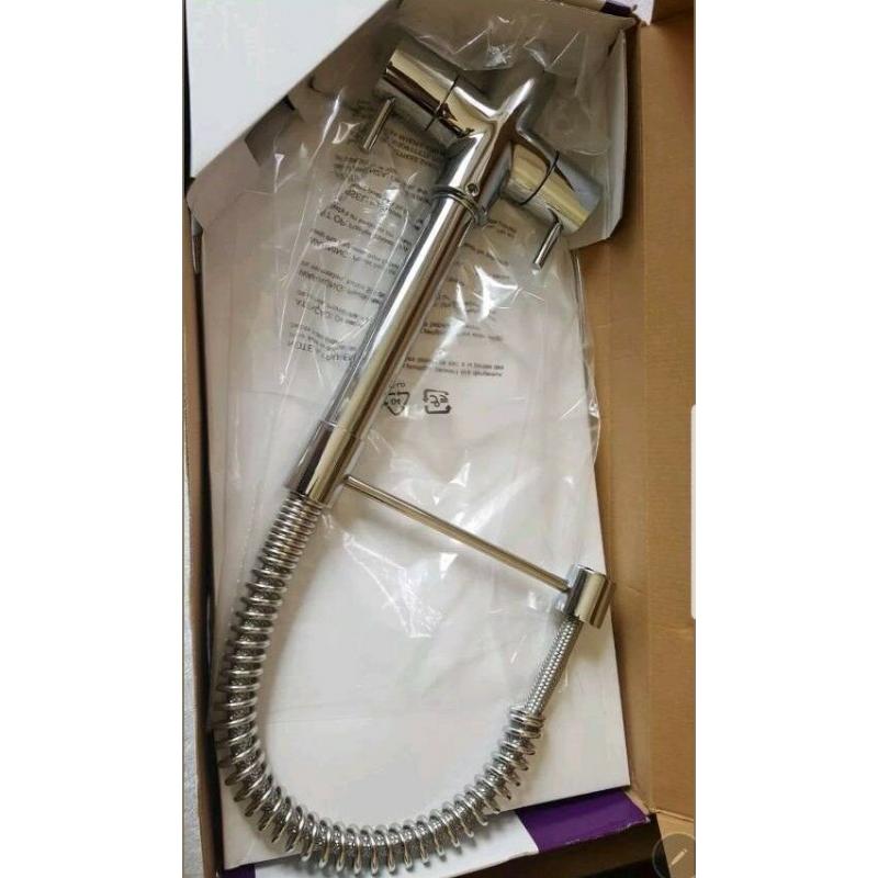 Cooke and Lewis Fiera Chrome Effect Monobloc Spring Neck Kitchen Sink Mixer Tap
