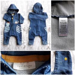 NEXT 0-3MTHS SOFT DENIM ROMPER