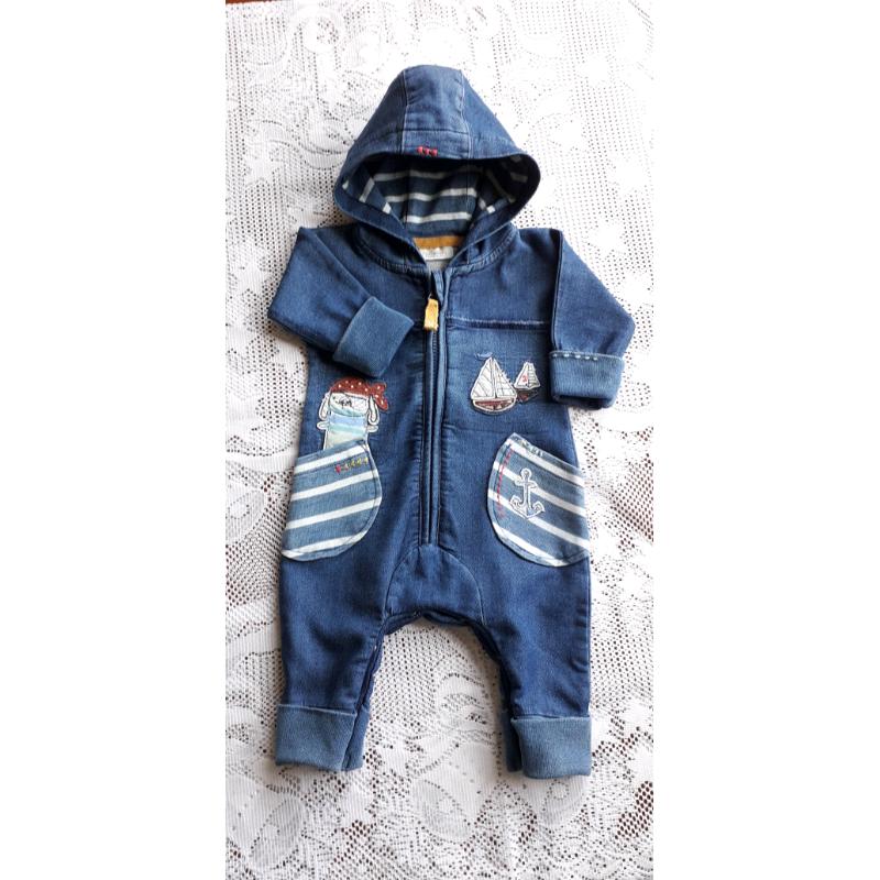 NEXT 0-3MTHS SOFT DENIM ROMPER
