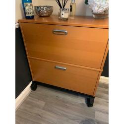 Beech double filing cabinet