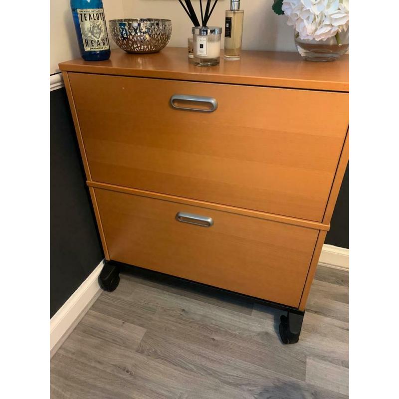 Beech double filing cabinet