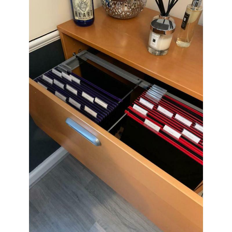 Beech double filing cabinet