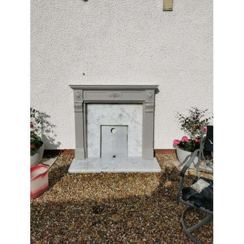 Fire surround, marble hearth and back plate