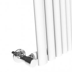 +SALE+ 600x1190mm Single White Oval Horizontal Radiator