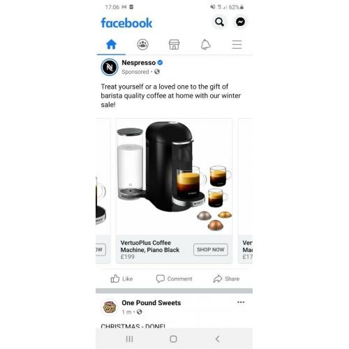 Nespresso Vertuo plus coffee machine