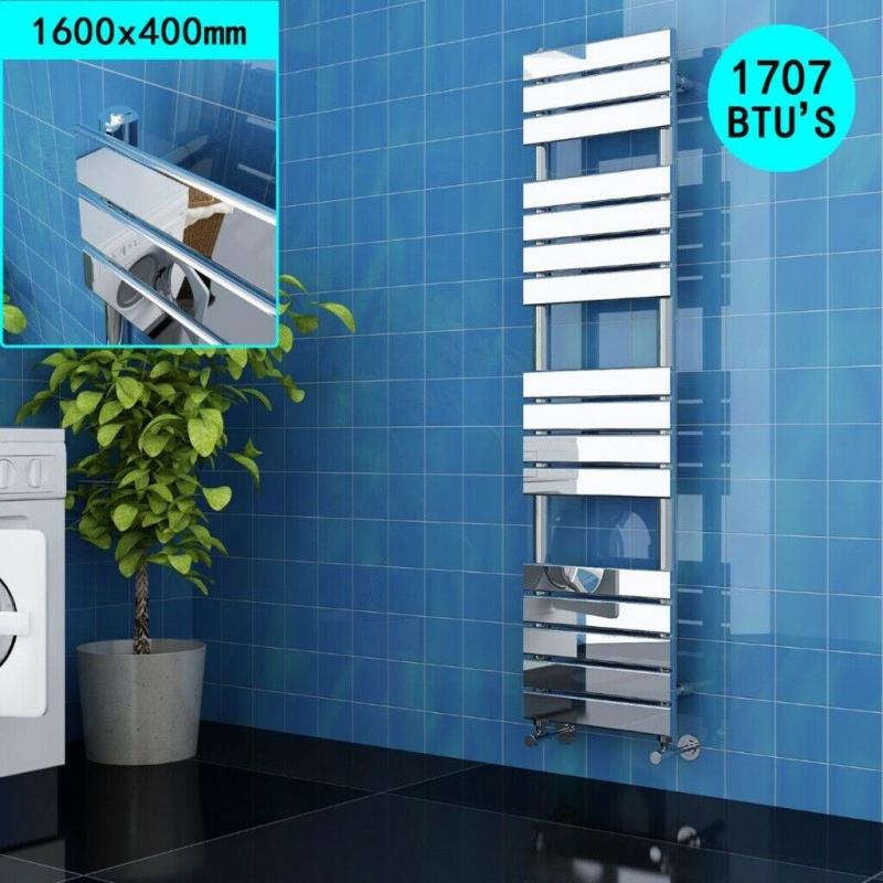 1600x400mm Chrome Flat Panel Ladder Heated Radiator RRP ?310.00 OUR PRICE ONLY ?140.00