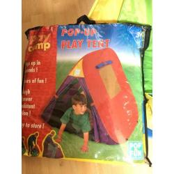 2 pop up kids play tent 1 x red and 1 x yellow