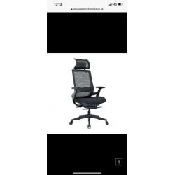 Black Mesh Office Chair, Adjustable Headrest