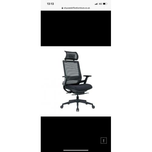 Black Mesh Office Chair, Adjustable Headrest