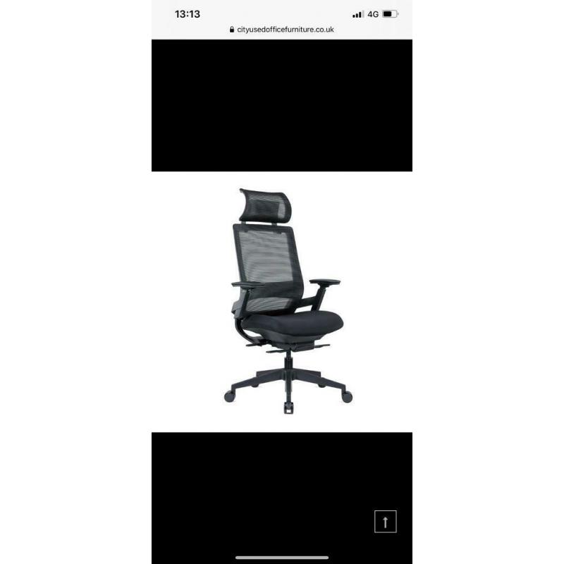 Black Mesh Office Chair, Adjustable Headrest