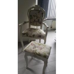 French Louis style carva chair and footstool