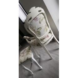 French Louis style carva chair and footstool