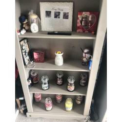 Grey display unit wood